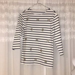 Navy and White Striped Garnet Hill Top